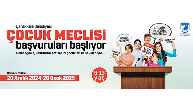 Çanakkale Belediyesi Çocuk Meclisi Başvuruları Başlıyor