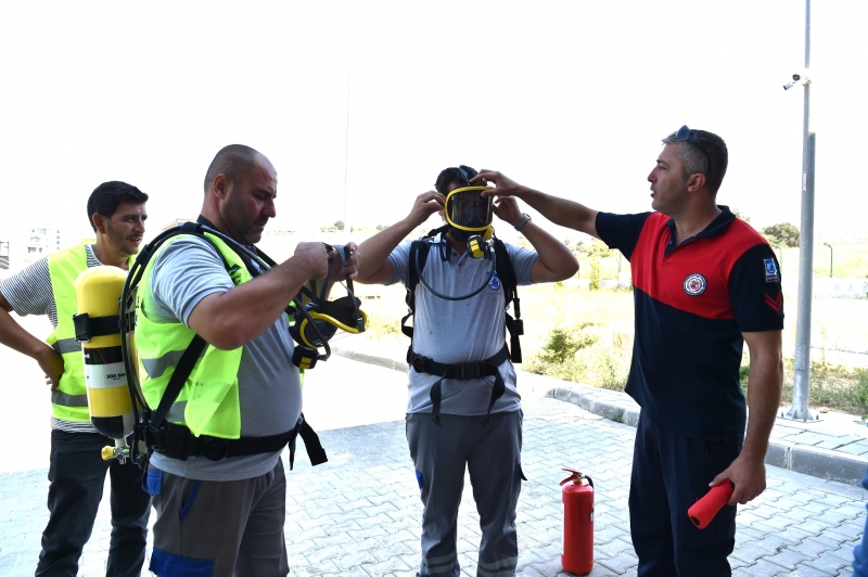 İçme Suyu Arıtma Tesisinde Yangın Tatbikatı