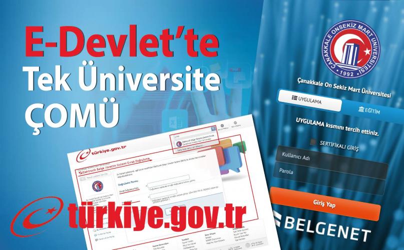 ÇOMÜ, E-Devlet’te Tek Üniversite