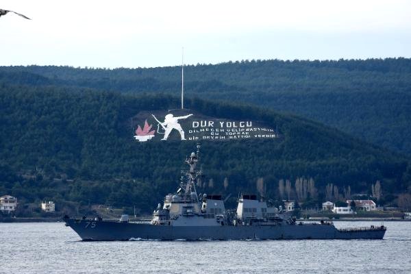 Çanakkale ABD Savaş Gemisi Akdeniz'e İniyor