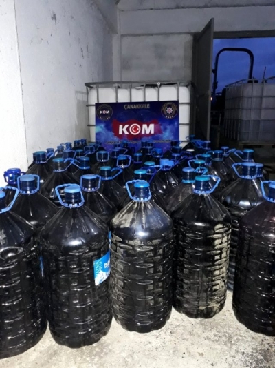 Çanakkale'de 4 Bin 100 Litre Kaçak Şarap Ele Geçirildi